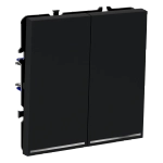 VLS020407 Проходной переключатель встраиваемый VOLTUM S70 двухклавишный с подсветкой 10А, (графит). (ТМ Maytoni)