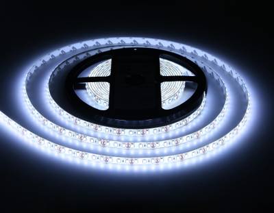 Светодиодная лента GS1203 2835 120Led/ 9.6W m/ 12V IP65 6500K/ 5000*8*2.27mm/ кратность резки 25mm (2 конт.)