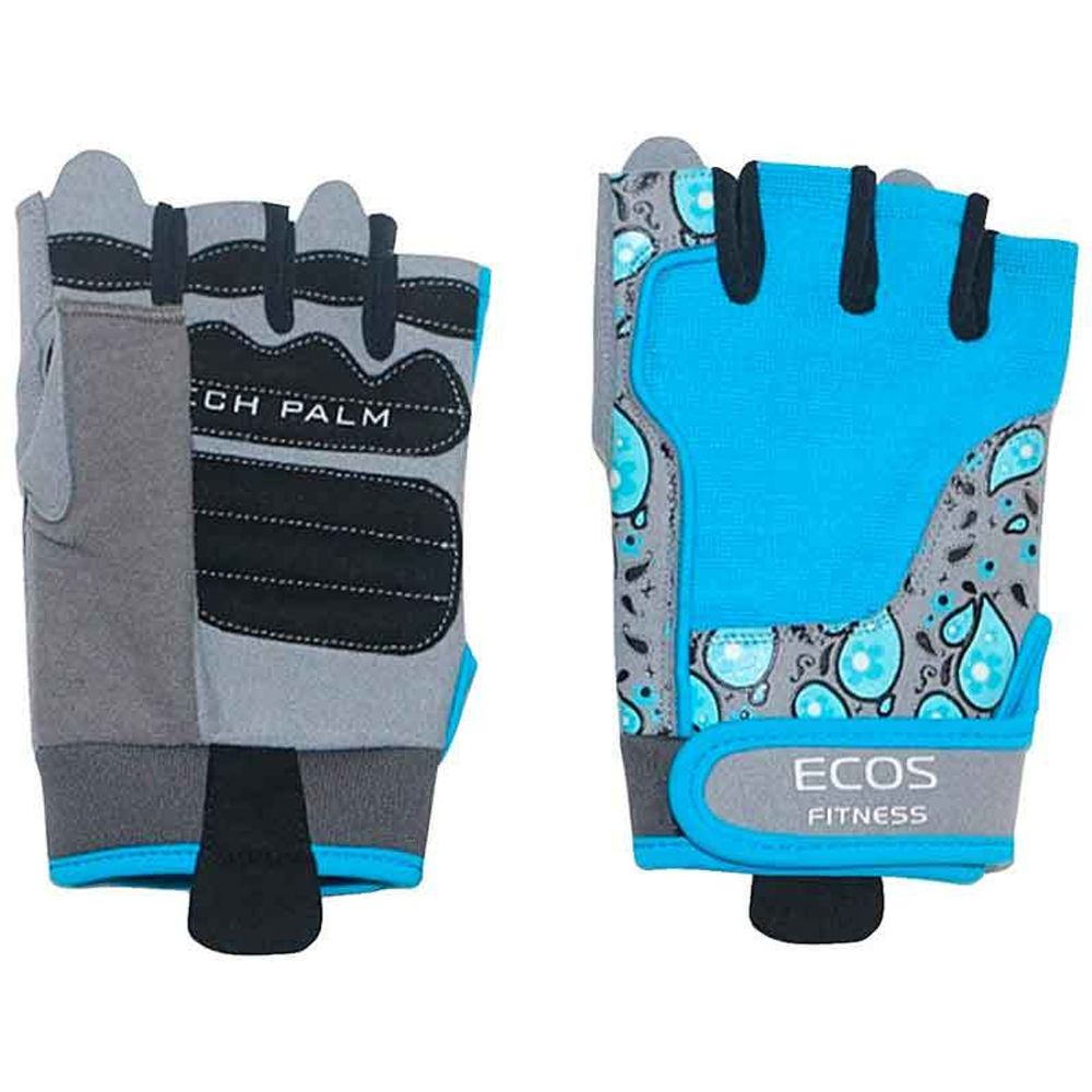 Перчатки для фитнеса, женские, цвет -голубой с принтом, размер: XL, модель: SB-16-1735