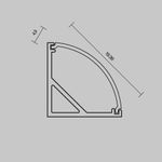 Рассеиватель для профиля 16×16 (Дуга, Чёрный, 2 м), ALM-1616R-B-DF-2M 642027. TM Maytoni
