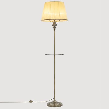 Citilux Вена CL402933T Торшер бронза со столиком и кремовым абажуром