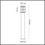 4964/1F NATURE ODL22 715 черный/стекло Ландшафтный светильник на столбе E27 1*60W IP44 MAGUS