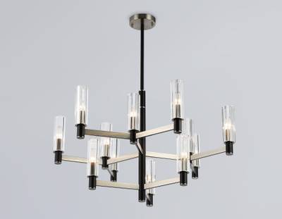 Светильник на штанге LH55505/12 SN/BK/CL сатин никель/черный/прозрачный E14*12 max 40W D860*905