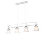Светильник подвесной TR303242/4 WH/CH/CL/FR белый/хром/прозрачный/белый матовый E27*4 max 60W 870*120*780