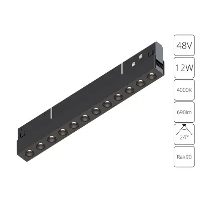 Магнитный трековый светильник Arte Lamp EXPERT A5724PL-1BK, 1хLED