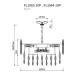 Люстра подвесная Сonstancia Chrome FL1064-10P, E14х10