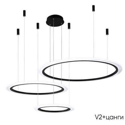 Люстра Crystal Lux MANZANA SP67W LED BLACK 2340/303N