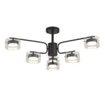 8349/6C COMFI LN26 232 черный/прозрачный, металл/стекло Светильник потолочный LED GX53 6*7W 220V NATALINA