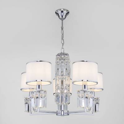 Подвесная люстра с абажурами 10099/5 хром