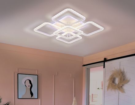 Потолочный светодиодный светильник с пультом FA5301 WH белый 140W 770*770*130 (ПДУ РАДИО 2.4)