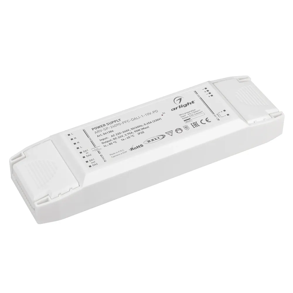 Блок питания ARV-SP-24090-PFC-DALI-1-10V-PD (24V, 3.75A, 90W) (Arlight, IP20 Пластик, 5 лет) Блок питания ARV-SP-24090-PFC-DALI-1-10V-PD (24V, 3.75A, 90W) (Arlight, IP20 Пластик, 5 лет)