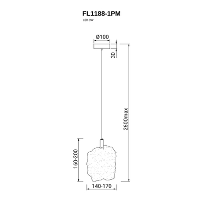Подвесной светильник Gelo FL1188-1PM, LED