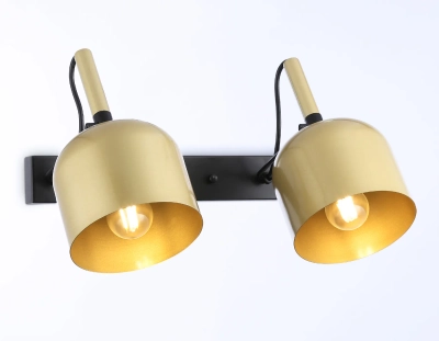 Настенно-потолочный спот TR97106/2 GD/BK золото/черный E27*2 max 40W D130*223*273