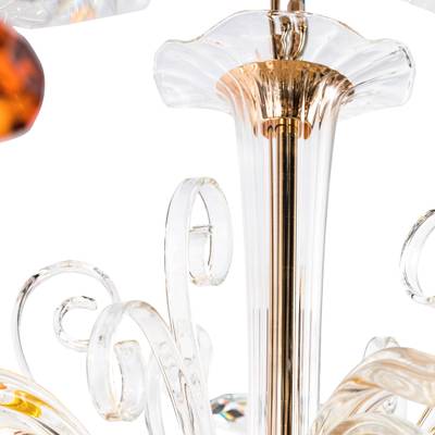 Люстра Crystal Lux CATARINA SP8 V2 GOLD/TRANSPARENT-COGNAC 1361/308