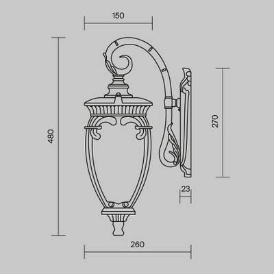 Настенный светильник (бра) Fleur E27х1, IP44, O414WL-01GB. TM Maytoni