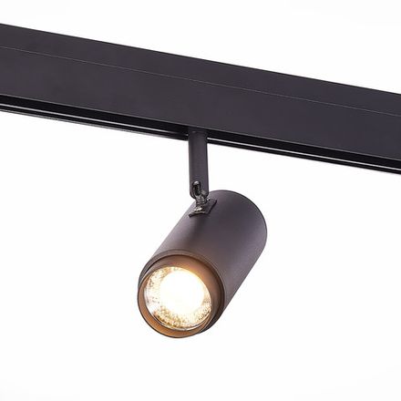 ST357.436.06 Магнитный трековый светильник ZOOM Черный LED 1*6W 3000K 667Lm Ra&gt;80 10-60° IP20 L137xW59xH178 48V