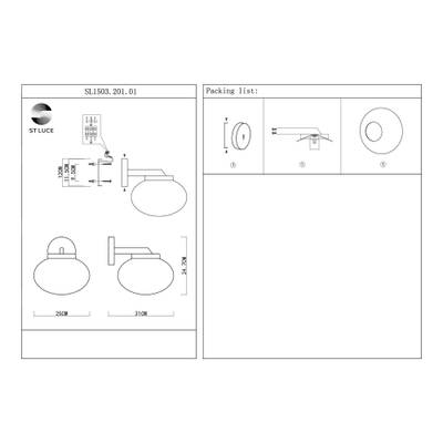 SL1503.201.01 Бра ST-Luce Золотистый/Белый E27 1*40W