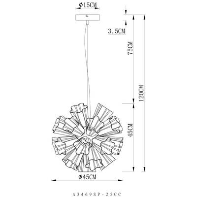 Подвесная люстра Arte Lamp CANZONE A3469SP-25CC, 25хE14
