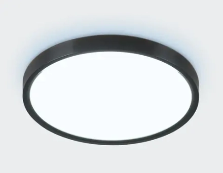 Потолочный светодиодный светильник FZ3050 BK черный IP44 24W+10W 6400+6400К D290*40 (Без ПДУ)