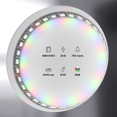 Светодиодная лента 24В 5050 21Вт/м Цветная (RGB) 5м IP20 Black, 20038. TM Maytoni