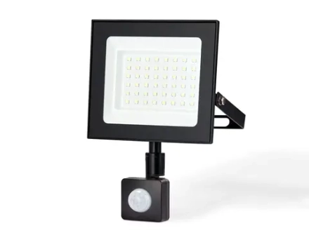 Прожектор светодиодный с датчиком движения ST8115 BK черный IP65 LED 6500K 50W 160*134*28