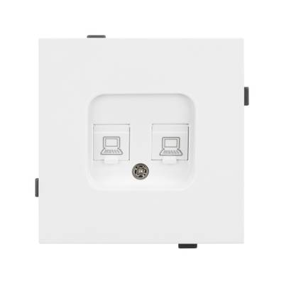 Механизм компьютерной розетки двойной SCT-TENDO-MPC2-PL-WH (RJ-45, CAT6) (Arlight, -)
