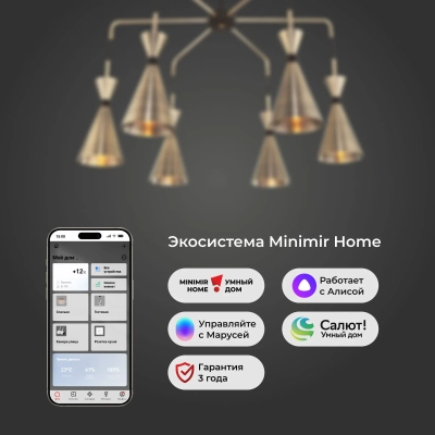 Люстра с металлическими плафонами 316/6, E14х6