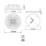 7719/60L PIKO LED SN 567 Светильник металл/стекло/прозрачный/золотой LED 60Вт 3000-6500K D500 IP20 пульт ДУ TESORO