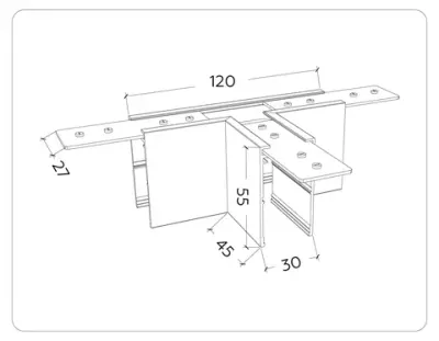 Коннектор Т-образный для накладного шинопровода Magnetic 220V GL1035 WH белый 105*75*52 (соединители в комплекте)