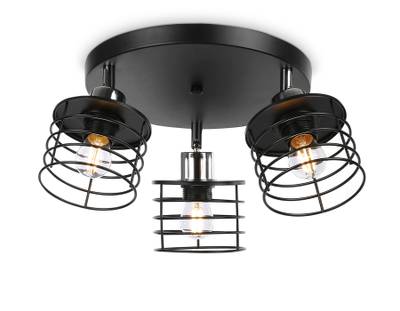 Потолочный светильник в стиле лофт TR8092/3 BK/CH черный/хром E27*3 max 40W D372*190
