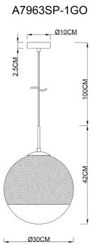 Подвесной светильник Arte Lamp JUPITER gold A7963SP-1GO, 1хE27