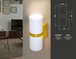 Настенный светильник FW242/2 WH/GD белый/золото GU10*2 max 12W 155*60*76