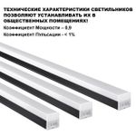 359110 OVER NT23 204 черный Светильник линейный, в комплекте прямой соединитель,крепёжные планки, сетевой кабель 2м IP20 LED 20W 4000K 100-265V BITS