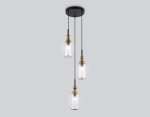 Светильник подвесной LH55252/3 BK/BS/CL черный/латунь/прозрачный E14*3 max 40W D230*1200