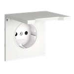 VLS000802 Накладка для розетки с заземлением, защитными шторками и крышкой, S70 (белый матовый). (ТМ Maytoni)