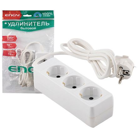 Удлинитель ENGY "Гранд" 1,7м/3роз с заземлением (ПВС 3х0,75)