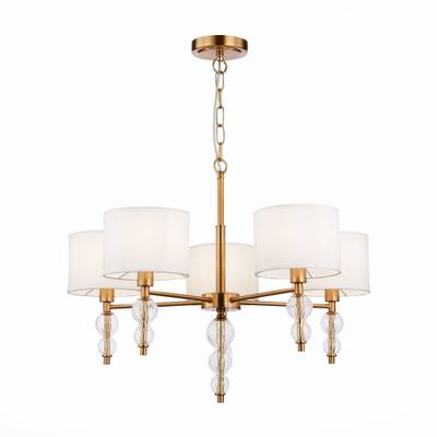 SLE105713-05 Люстра подвесная Латунь, Прозрачный/Белый E14 5*40W