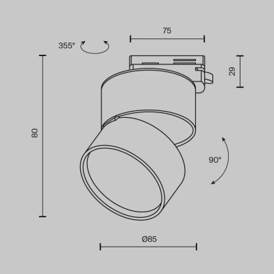 Трековый светильник Онда / ONDA Unity 4000K 12Вт 120°, TR007-1-12W4K-B-1. TM Maytoni