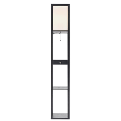 8092/1F COMFI LN26 460 черный/белый, дерево/текстиль Торшер Е27 1*60W 220V PRACTIC