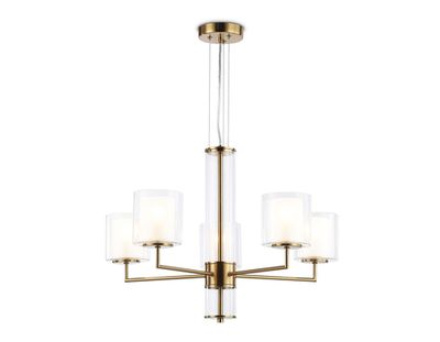 Светильник подвесной LH56011/5 BS/FR латунь/белый матовый E14*5 max 40W D640*1260