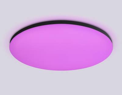 Потолочный светодиодный светильник с Wi-Fi Яндекс Алисой/Tuya/Smart Home/Alexa FZ2005 BK черный IP54 25W 3000K-6500K+RGB D370*55 (ПДУ ИК)