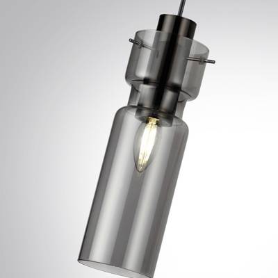 5057/1 PENDANT ODL24 323 черный/дымчатый/металл/стекло Подвес E27 1*40W SCROW