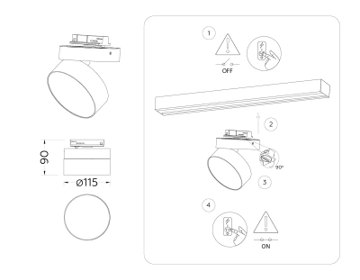 Светильник светодиодный трековый GL6879 BK черный LED 16W 4200K D115*90