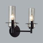 6555/2W CLASSI LN25 черный/дымчатый/металл/стекло Бра E14 2*40W 220V MADONNA