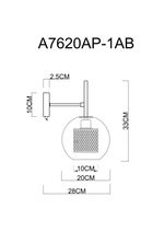 Бра Arte Lamp MANCHESTER A7620AP-1AB, 1хE27