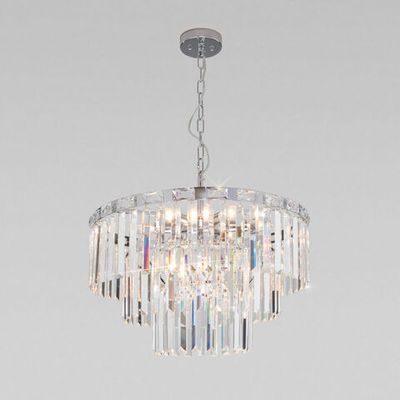 Умная подвесная люстра с хрусталем 10130/8 хром