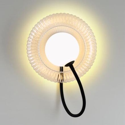 5013/1W MODERN ODL23 573 черный/прозрачный/белый матовый металл/стекло Бра G9 LED 7W BUNY