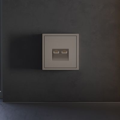 VLS001414 Накладка для розетки компьютерной двойной RJ45+RJ45 кат.6, S70 (капучино). (ТМ Maytoni)