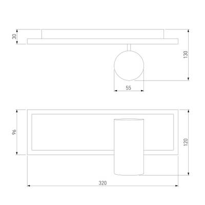 Настенный светодиодный светильник 20127/1 LED черный, LED