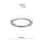7728/76L MITRA LED SN 101 Светильник металл/акрил/серебро/прозрачный LED 76Вт 4000K D400 IP20 INFINITA